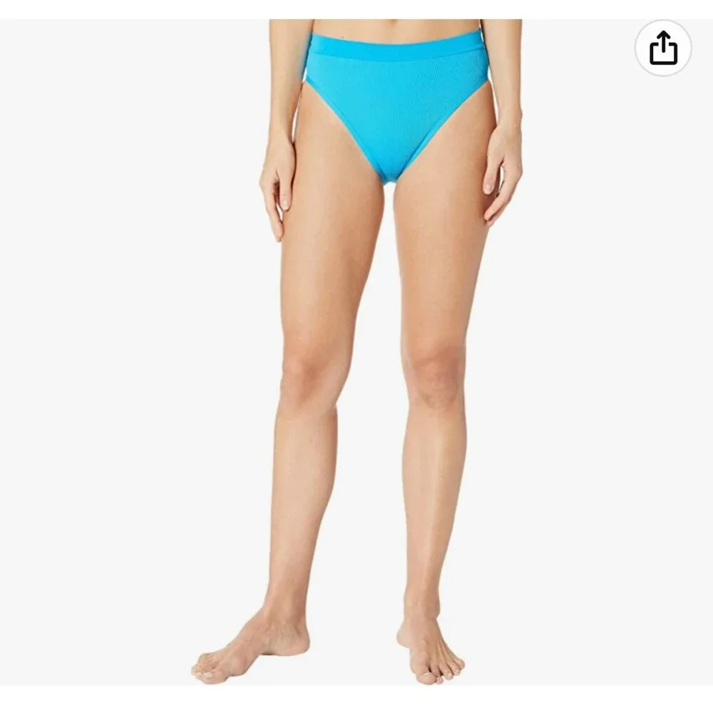 NWT L*SPACE Ribbed Frenchi Bikini Bottom Bitsy Electric Blue Size S
